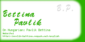 bettina pavlik business card